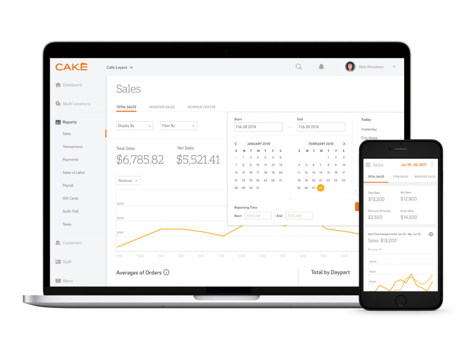 screenshot of CAKE POS